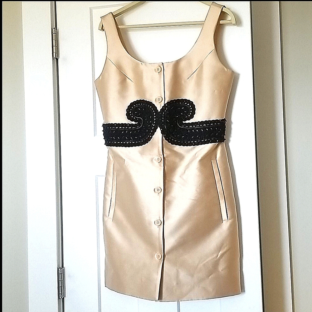 NWT Carven Mikado Embroidered Shift Dress